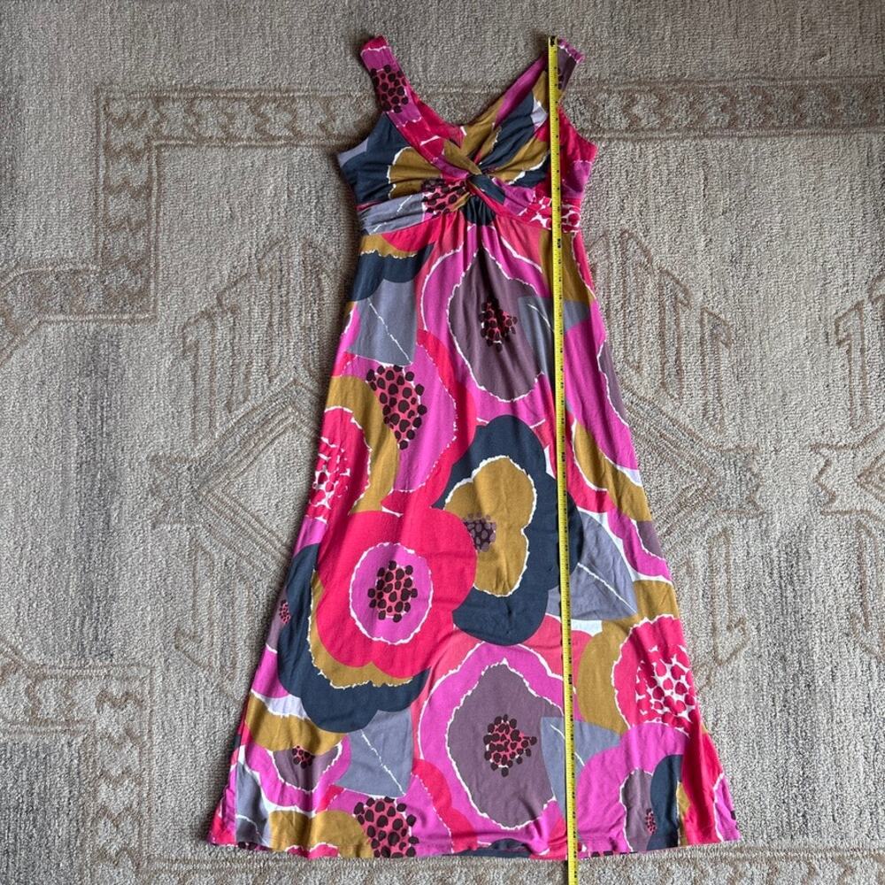 Boden Twist Front Maxi Dress Pink Floral Mod Retro Sleeveless Petite 6P - Picture 11 of 15